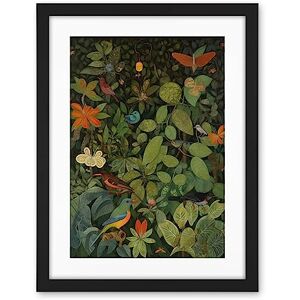Artery8 Audubon Style Birds and Insects in Jungle Artwork Framed Wall Art Print 18X24 Inch Artery8 Audubon Style Birds and Insects in Jungle Artwork Framed Wall Art Print 18X24 Inch