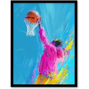 Artery8 Abstract Slam Dunk Shot Basketball Player For Living Room Artwork Framed Wall Art Print 18X24 Inch Artery8 Abstract Slam Dunk Shot Basketball Player For Living Room Artwork Framed Wall Art Print 18X24 Inch