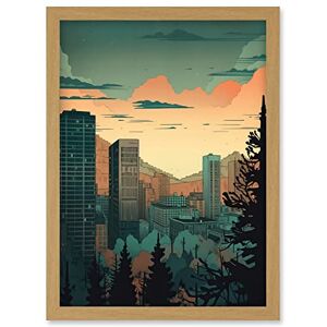 Artery8 - Skyscrapers by Forest - Light Oak - A4 - Wall Art Artery8 - Skyscrapers by Forest - Light Oak - A4 - Wall Art