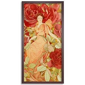 Artery8 Jacques Dream Roses With Madrigals Painting Framed Wall Art Print Long 25X12 Inch Artery8 Jacques Dream Roses With Madrigals Painting Framed Wall Art Print Long 25X12 Inch