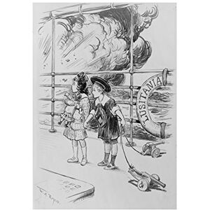 Wee Blue Coo Paintings Drawing Children Lusitania Uboat War WWI Picture Wall Art Print Wee Blue Coo Paintings Drawing Children Lusitania Uboat War WWI Picture Wall Art Print