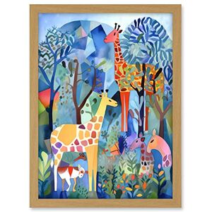 Artery8 Grazing Animals Folk Art Watercolour Painting Artwork Framed A3 Wall Art Print Artery8 Grazing Animals Folk Art Watercolour Painting Artwork Framed A3 Wall Art Print