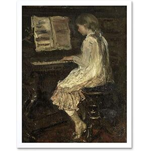 Artery8 Jacob Maris Girl At The Piano Painting Art Print Framed Poster Wall Decor 12x16 inch Artery8 Jacob Maris Girl At The Piano Painting Art Print Framed Poster Wall Decor 12x16 inch