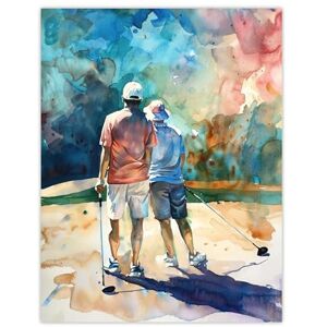 Artery8 - Two Golfer Friends in Bunker - XL Wall Art Poster Artery8 - Two Golfer Friends in Bunker - XL Wall Art Poster