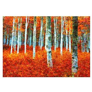 Wee Blue Coo Painting Arboreal Forest Silver Birch Red Autumn Wall Art Print Wee Blue Coo Painting Arboreal Forest Silver Birch Red Autumn Wall Art Print