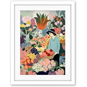 Artery8 Danish Pastel Aesthetic Flower Market Watercolour Painting Woman Bouquet Artwork Framed Wall Art Print 18X24 Inch Artery8 Danish Pastel Aesthetic Flower Market Watercolour Painting Woman Bouquet Artwork Framed Wall Art Print 18X24 Inch