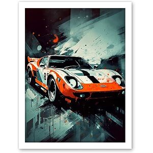 Artery8 Sports Car Racing Oil Painting Sports Supercar Driving Orange Gift for Him Artwork Framed Wall Art Print 18X24 Inch Artery8 Sports Car Racing Oil Painting Sports Supercar Driving Orange Gift for Him Artwork Framed Wall Art Print 18X24 Inch