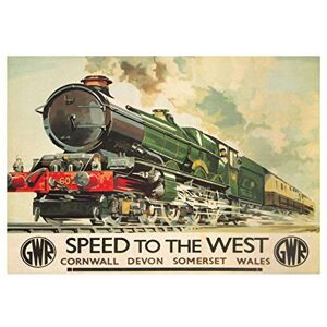 Wee Blue Coo Travel Rail Gwr Locomotive Cornwall Devon UK Vintage Wall Art Print Wee Blue Coo Travel Rail Gwr Locomotive Cornwall Devon UK Vintage Wall Art Print