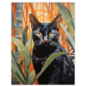 Wee Blue Coo Botanical Black Cat Lovers Portrait Unframed Wall Art Print Poster Home Decor Premium Wee Blue Coo Botanical Black Cat Lovers Portrait Unframed Wall Art Print Poster Home Decor Premium