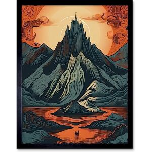 Artery8 Erebor The Lonely Mountain Landscape Illustration Art Print Framed Poster Wall Decor 12x16 inch Artery8 Erebor The Lonely Mountain Landscape Illustration Art Print Framed Poster Wall Decor 12x16 inch