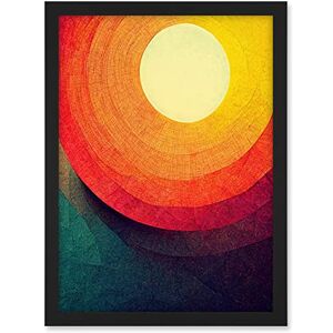 Wee Blue Coo Abstract Sunrise Sunset Sunshine Retro Style Yellow Orange Cream Teal Artwork Framed A3 Wall Art Print Wee Blue Coo Abstract Sunrise Sunset Sunshine Retro Style Yellow Orange Cream Teal Artwork Framed A3 Wall Art Print
