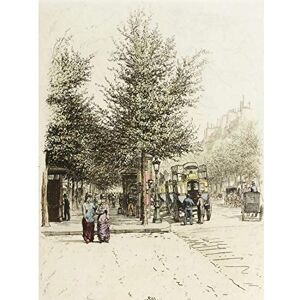 Wee Blue Coo PAINTING VINTAGE CITYSCAPE PARIS BOULEVARD DE LA MADELEINE ART PRINT HP1830 Wee Blue Coo PAINTING VINTAGE CITYSCAPE PARIS BOULEVARD DE LA MADELEINE ART PRINT HP1830