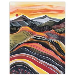 Artery8 Cairngorms Mountains Scottish Sunset Folk Art Living Room Large Wall Art Poster Print Thick Paper 18X24 Inch Artery8 Cairngorms Mountains Scottish Sunset Folk Art Living Room Large Wall Art Poster Print Thick Paper 18X24 Inch