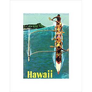 Wee Blue Coo TRAVEL HAWAII BOAT OCEAN WAVE ISLAND USAS BLACK FRAMED ART PRINT B12X7846 Wee Blue Coo TRAVEL HAWAII BOAT OCEAN WAVE ISLAND USAS BLACK FRAMED ART PRINT B12X7846