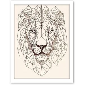 Artery8 Lion Head Polygon Line Drawing Portrait Artwork Framed Wall Art Print 18X24 Inch Artery8 Lion Head Polygon Line Drawing Portrait Artwork Framed Wall Art Print 18X24 Inch