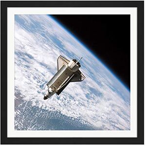 Fine Art Prints Space NASA Shuttle Atlantis Over Earth Photo Square Wooden Framed Wall Art Print Picture 16X16 Inch Fine Art Prints Space NASA Shuttle Atlantis Over Earth Photo Square Wooden Framed Wall Art Print Picture 16X16 Inch
