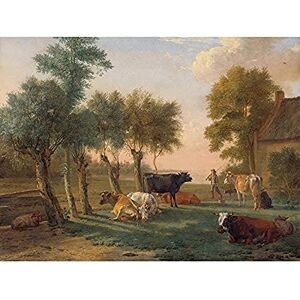 Artery8 Paul Gabriel Cows In A Meadow Near A Farm Painting Art Print Canvas Premium Wall Decor Poster Mural Artery8 Paul Gabriel Cows In A Meadow Near A Farm Painting Art Print Canvas Premium Wall Decor Poster Mural