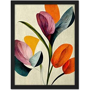 Wee Blue Coo Spring Flowers Floral Bouquet Bold Abstract Boho Coral Mustard Artwork Framed Wall Art Print 18X24 Inch Wee Blue Coo Spring Flowers Floral Bouquet Bold Abstract Boho Coral Mustard Artwork Framed Wall Art Print 18X24 Inch