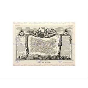 Wee Blue Coo MAP OLD FRANCE LEVASSEUR OISE DEPARTMENT BLACK FRAMED ART PRINT PICTURE B12X3636 Wee Blue Coo MAP OLD FRANCE LEVASSEUR OISE DEPARTMENT BLACK FRAMED ART PRINT PICTURE B12X3636