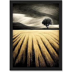 Doppelganger33 LTD Lone Tree In Field Of Golden Wheat Landscape Modern Painting Artwork Framed Wall Art Print A4 Doppelganger33 LTD Lone Tree In Field Of Golden Wheat Landscape Modern Painting Artwork Framed Wall Art Print A4