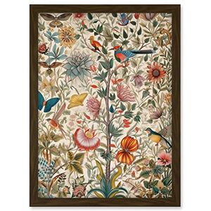 Artery8 Butterflies And Flower Plants Pattern Folk Art Watercolour Painting Artwork Framed A3 Wall Art Print Artery8 Butterflies And Flower Plants Pattern Folk Art Watercolour Painting Artwork Framed A3 Wall Art Print