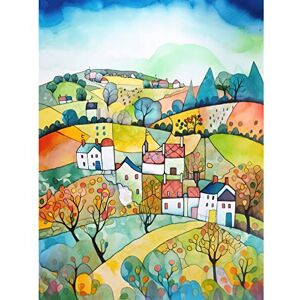 Artery8 English Country Rural Landscape Folk Art Watercolour Painting Large Wall Art Poster Print Thick Paper 18X24 Inch Artery8 English Country Rural Landscape Folk Art Watercolour Painting Large Wall Art Poster Print Thick Paper 18X24 Inch