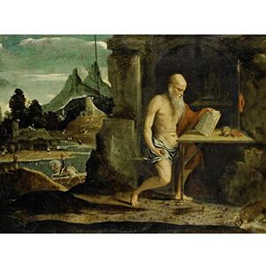 Artery8 Da Brescia Saint Jerome Landscape Painting Premium Wall Art Canvas Print 18X24 Inch Artery8 Da Brescia Saint Jerome Landscape Painting Premium Wall Art Canvas Print 18X24 Inch