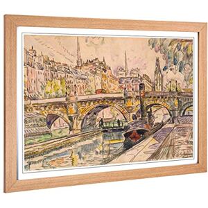 Big Box Art Framed Print of Paul Signac Tugboat at The Pont Neuf Paris Design Wall Art Picture Home Decor for Kitchen, Living Room, Bedroom, Hallway, Oak, A2 / 24.5x18 Inch / 62x45cm Big Box Art Framed Print of Paul Signac Tugboat at The Pont Neuf Paris Design Wall Art Picture Home Decor for Kitchen, Living Room, Bedroom, Hallway, Oak, A2 / 24.5x18 Inch / 62x45cm