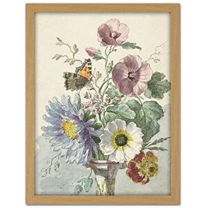 Artery8 Willem Van Leen Bouquet Of Flowers With Butterfly Artwork Framed Wall Art Print 18X24 Inch Artery8 Willem Van Leen Bouquet Of Flowers With Butterfly Artwork Framed Wall Art Print 18X24 Inch