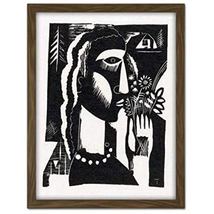 Artery8 Van Doorn Woman Flowers In Hand Abstract Portrait Artwork Framed Wall Art Print 18X24 Inch Artery8 Van Doorn Woman Flowers In Hand Abstract Portrait Artwork Framed Wall Art Print 18X24 Inch