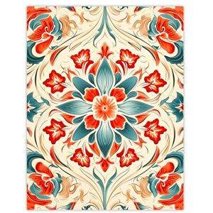 Artery8 Bright Arabesque Flower Design Red Blue Cream Ornate Symmetrical Floral Pattern Large Wall Art Poster Print Thick Paper 18X24 Inch Artery8 Bright Arabesque Flower Design Red Blue Cream Ornate Symmetrical Floral Pattern Large Wall Art Poster Print Thick Paper 18X24 Inch