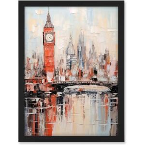 Artery8 London Skyline Abstract Oil Painting Thick Paint Red Big Ben River Thames Westminster Bridge England City Artwork Framed A3 Wall Art Print Artery8 London Skyline Abstract Oil Painting Thick Paint Red Big Ben River Thames Westminster Bridge England City Artwork Framed A3 Wall Art Print