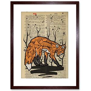 Wee Blue Coo UPCYCLE DICTIONARY FOX DRAWING ANIMAL FRAMED ART PRINT POSTER F97X12407 Wee Blue Coo UPCYCLE DICTIONARY FOX DRAWING ANIMAL FRAMED ART PRINT POSTER F97X12407