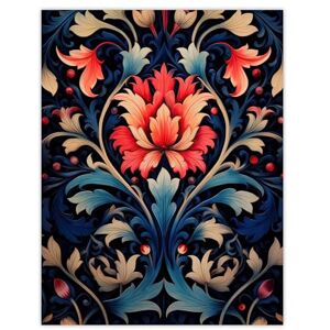Artery8 Arabesque Flower Design in Pink and Blue Ornate Symmetrical Floral Pattern Large Wall Art Poster Print Thick Paper 18X24 Inch Artery8 Arabesque Flower Design in Pink and Blue Ornate Symmetrical Floral Pattern Large Wall Art Poster Print Thick Paper 18X24 Inch