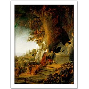 Fine Art Prints Rembrandt Christ And St Mary Magdalen At The Tomb Large Framed Art Print Poster Wall Decor 18x24 Fine Art Prints Rembrandt Christ And St Mary Magdalen At The Tomb Large Framed Art Print Poster Wall Decor 18x24