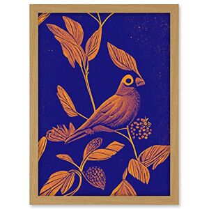 Doppelganger33 LTD Vintage Art Nouveau Pattern Detail Tropical Bird On Branch Linocut Illustration Artwork Framed A3 Wall Art Print Doppelganger33 LTD Vintage Art Nouveau Pattern Detail Tropical Bird On Branch Linocut Illustration Artwork Framed A3 Wall Art Print