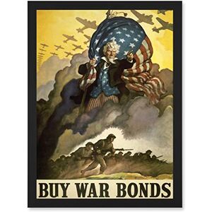 Artery8 Advert Military WWII War USA Uncle Sam Buy Bond Stars Stripes Flag Artwork Framed Wall Art Print A4 Artery8 Advert Military WWII War USA Uncle Sam Buy Bond Stars Stripes Flag Artwork Framed Wall Art Print A4