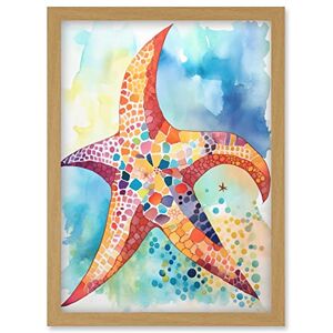 Artery8 - Abstract Starfish - Light Oak - Framed Wall Art Artery8 - Abstract Starfish - Light Oak - Framed Wall Art
