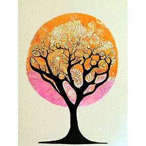 Doppelganger33 LTD Tranquil Tree Silhouette Abstract Illustration Enchanted Linocut Large Wall Art Poster Print Thick Paper 18X24 Inch Doppelganger33 LTD Tranquil Tree Silhouette Abstract Illustration Enchanted Linocut Large Wall Art Poster Print Thick Paper 18X24 Inch