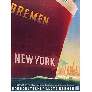 Wee Blue Coo Travel Tourism Bremen York Ship Liner Germany Vintage Advert Art Print Poster Wall Decor 12X16 Inch Wee Blue Coo Travel Tourism Bremen York Ship Liner Germany Vintage Advert Art Print Poster Wall Decor 12X16 Inch