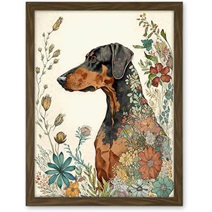 Artery8 Doberman Dog with Spring Flowers Colourful Watercolour Illustration Artwork Framed Wall Art Print 18X24 Inch Artery8 Doberman Dog with Spring Flowers Colourful Watercolour Illustration Artwork Framed Wall Art Print 18X24 Inch