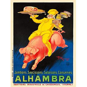 Wee Blue Coo Advert Food Alhambra Ham Sausage Pork Pig Chef France Art Print Poster Wall Decor 12X16 Inch Wee Blue Coo Advert Food Alhambra Ham Sausage Pork Pig Chef France Art Print Poster Wall Decor 12X16 Inch