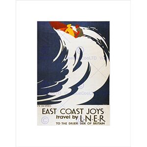 Wee Blue Coo Travel Lner Railway Train Surf Wave Beach Sea UK Vintage Ad Art Wall Art Print Wee Blue Coo Travel Lner Railway Train Surf Wave Beach Sea UK Vintage Ad Art Wall Art Print