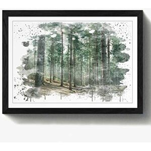 Arty Pie Framed Print Black A2 (24.5x18 Inch) Landscape Conifer Tree Forest V3, Wood, Multi-Colour, 60 x 42 x 2 cm Arty Pie Framed Print Black A2 (24.5x18 Inch) Landscape Conifer Tree Forest V3, Wood, Multi-Colour, 60 x 42 x 2 cm