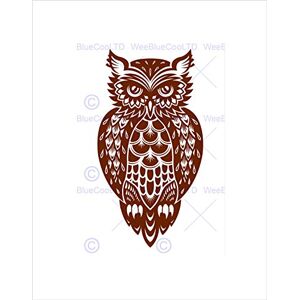 Wee Blue Coo PAINTING ILLUSTRATION ORNATE CARTOON OWL MOTIF FRAMED ART PRINT MOUNT B12X13605 Wee Blue Coo PAINTING ILLUSTRATION ORNATE CARTOON OWL MOTIF FRAMED ART PRINT MOUNT B12X13605