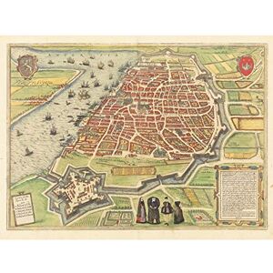 Artery8 Map Hoefnagel Caymox 16th Century Antwerp City Plan Premium Wall Art Canvas Print 18X24 Inch Artery8 Map Hoefnagel Caymox 16th Century Antwerp City Plan Premium Wall Art Canvas Print 18X24 Inch