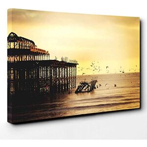 Big Box Art Canvas Print Wall Art West Pier Brighton Seascape Mounted and Stretched Box Frame Picture Home Decor for Kitchen, Living, Dining Room, Bedroom, Hallway, Multi-Colour, 24x16 Inch Big Box Art Canvas Print Wall Art West Pier Brighton Seascape Mounted and Stretched Box Frame Picture Home Decor for Kitchen, Living, Dining Room, Bedroom, Hallway, Multi-Colour, 24x16 Inch