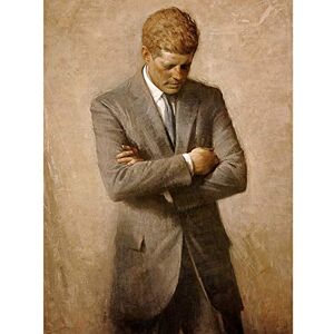 Fine Art Prints Shikler Official Portrait US President John Kennedy JFK Painting Art Print Canvas Premium Wall Decor Poster Mural Fine Art Prints Shikler Official Portrait US President John Kennedy JFK Painting Art Print Canvas Premium Wall Decor Poster Mural