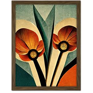 Wee Blue Coo Flower Illustration Art Deco Tulips Bold Artwork Framed Wall Art Print 18X24 Inch Wee Blue Coo Flower Illustration Art Deco Tulips Bold Artwork Framed Wall Art Print 18X24 Inch
