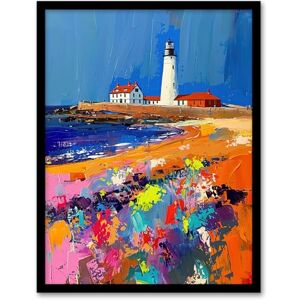 Artery8 St Mary's Lighthouse Whitley Bay Palette Knife Bathroom Toilet Artwork Framed Wall Art Print 18X24 Inch Artery8 St Mary's Lighthouse Whitley Bay Palette Knife Bathroom Toilet Artwork Framed Wall Art Print 18X24 Inch